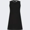 Area Crystal Heart Back Dress Black