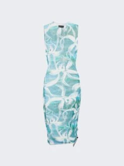 Heatwave Dress Blue With White Flowers