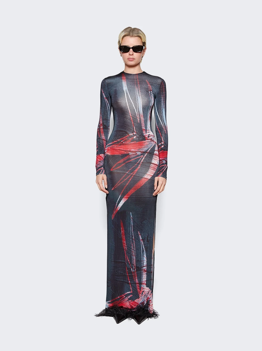 High Tide Dress Black With Red And Silver Flowers - Image 3