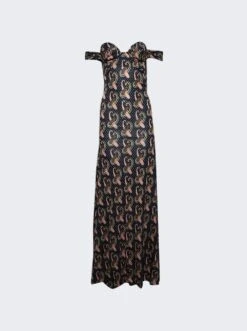 Etro Abito Long Dress Brown