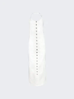 COURREGES Multiflex White Denim Long Dress Heritage White