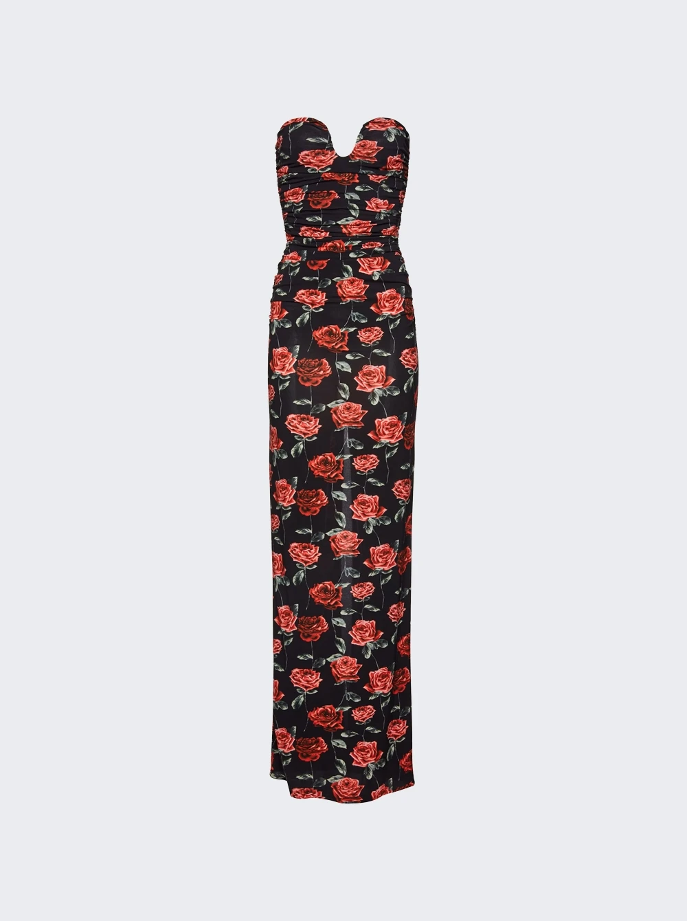 Magda Butrym Bustier Maxi Dress Black Floral Print