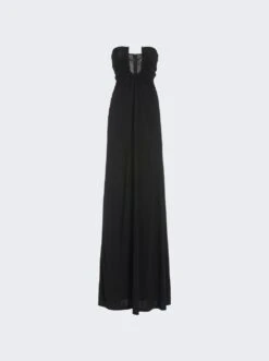 Arced Palm Strapless Dress Black