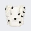Jacquemus La Robe Taffeta Mini Dress Off White And Black Dots