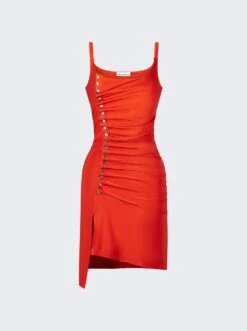 Gathered Mini Dress Paprika