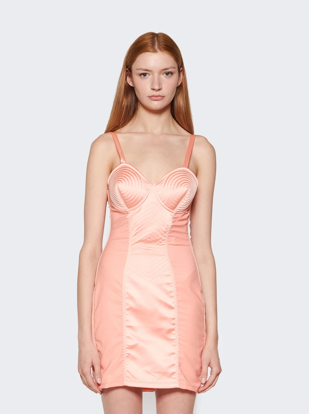 Jean Paul Gaultier Flowers Conical Corset Dress Salmon - Image 3
