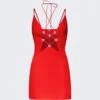 Area Star Cutout Mini Dress Scarlet