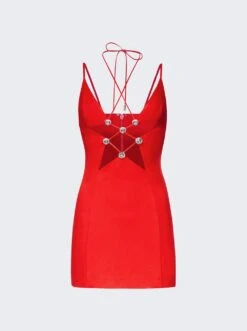 Area Star Cutout Mini Dress Scarlet