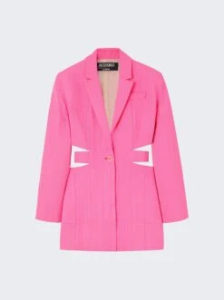 Jacquemus La Robe Bari Mini Dress Pink