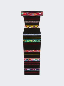 Stripe Jacquard Dress Multicolor