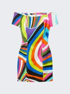 Iride-Print Mini Dress Multicolor