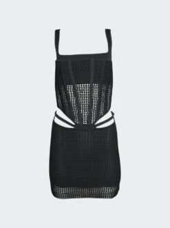 Dion Lee Crochet Suspend Corset Mini Dress Black