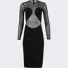 ALAIA Body Sheer Pencil Dress Black