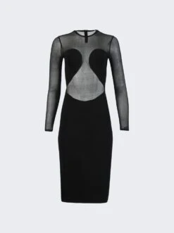 ALAIA Body Sheer Pencil Dress Black