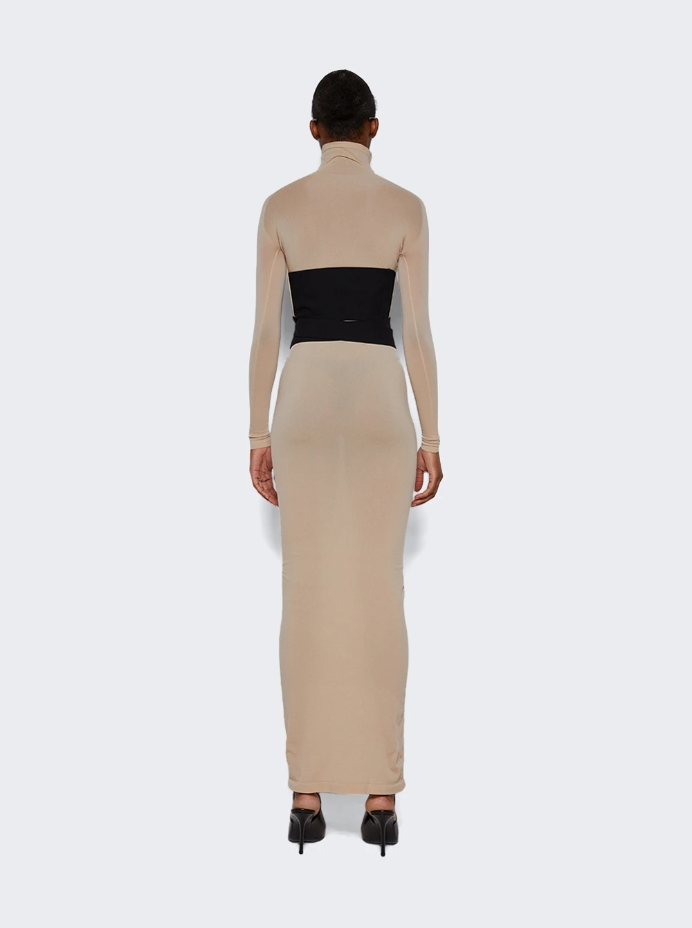 ALAIA Second Skin Jersey Band Dress Camel - Image 5