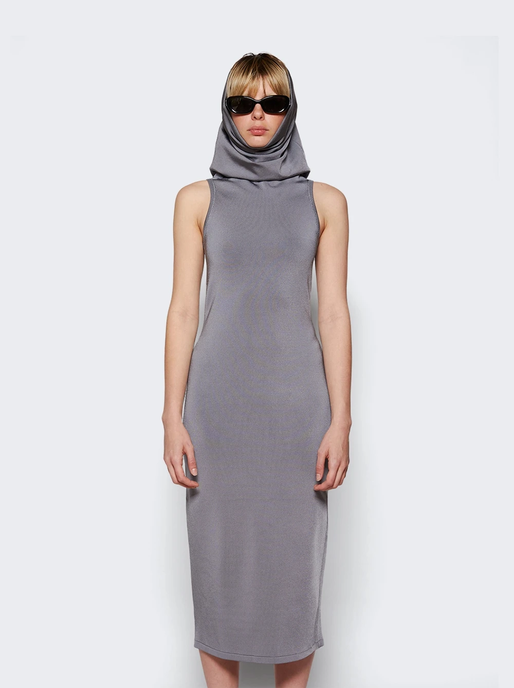 ALAIA Hooded Dress Blue - Image 3
