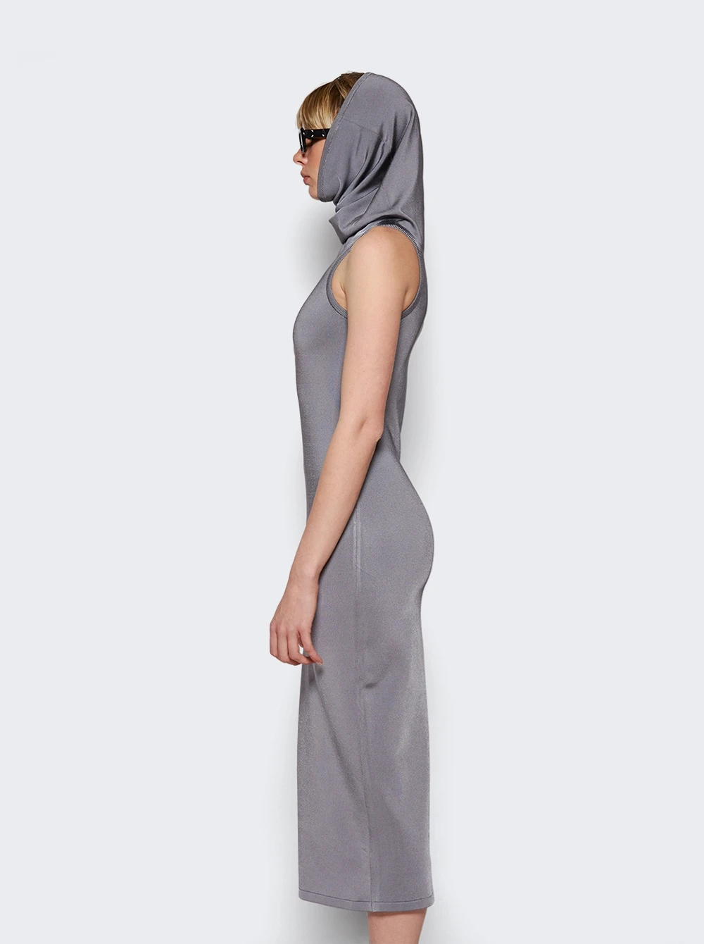 ALAIA Hooded Dress Blue - Image 4