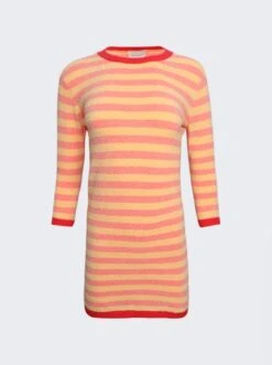 Cam Striped Dress Orange Pivoine
