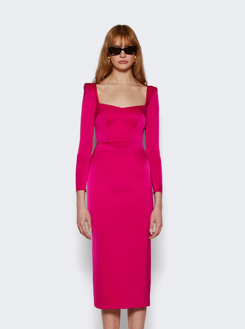 Angled Portrait Dress Raspberry - Image 3