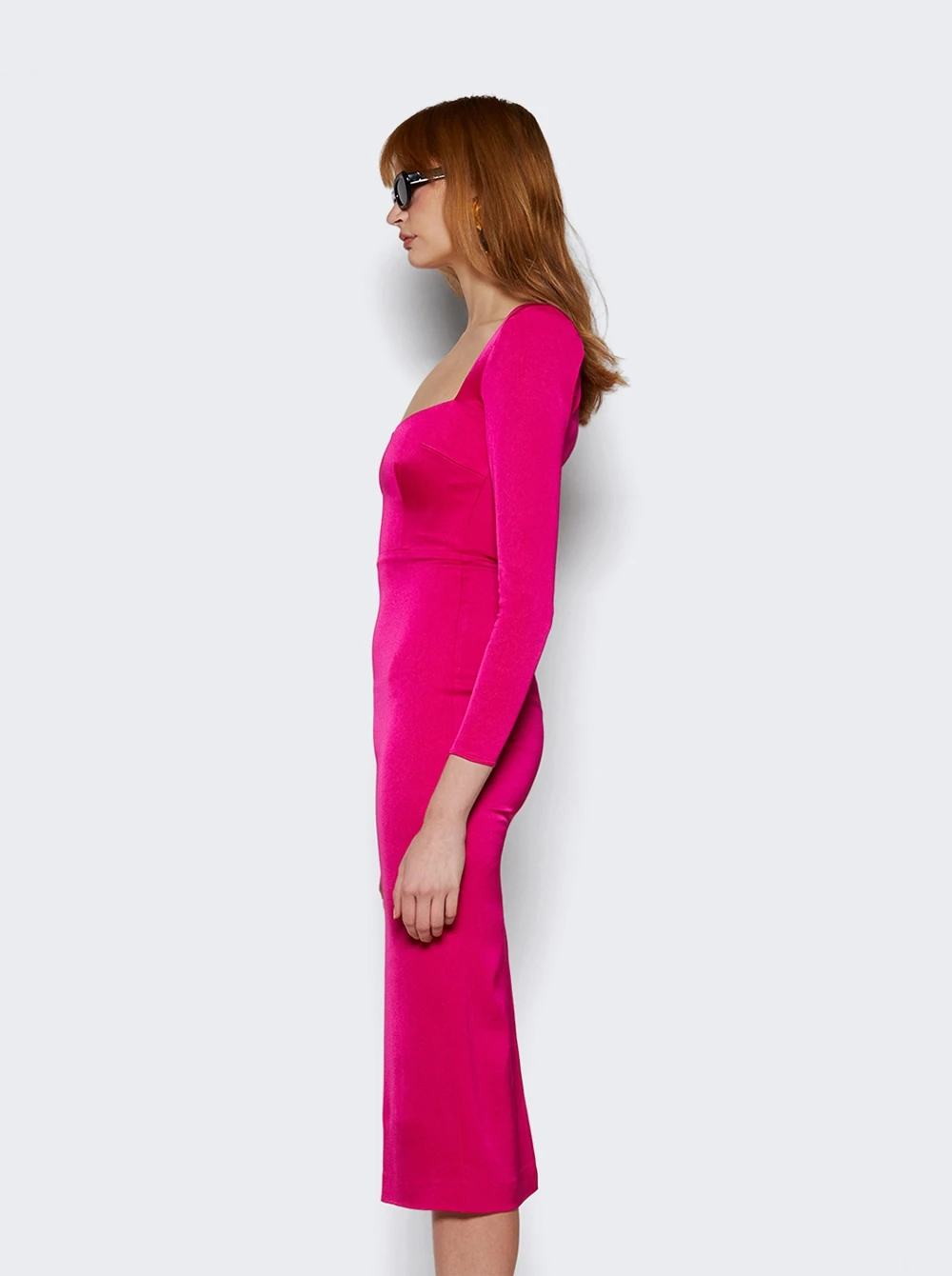 Angled Portrait Dress Raspberry - Image 4