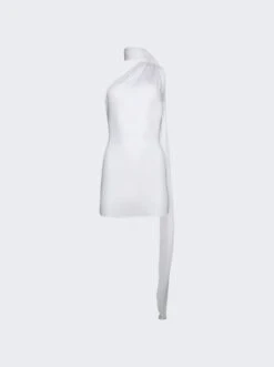 One Shoulder Mini Dress White