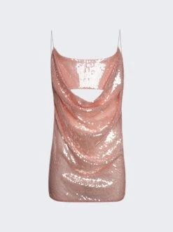 Sequined Mini Dress Peach