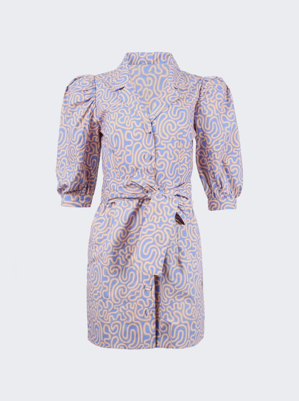 The Casitas Mini Dress Blue Squiggle