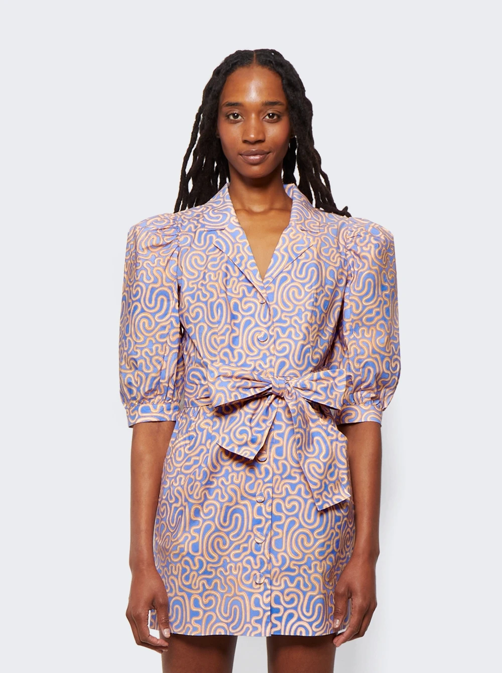 The Casitas Mini Dress Blue Squiggle - Image 3