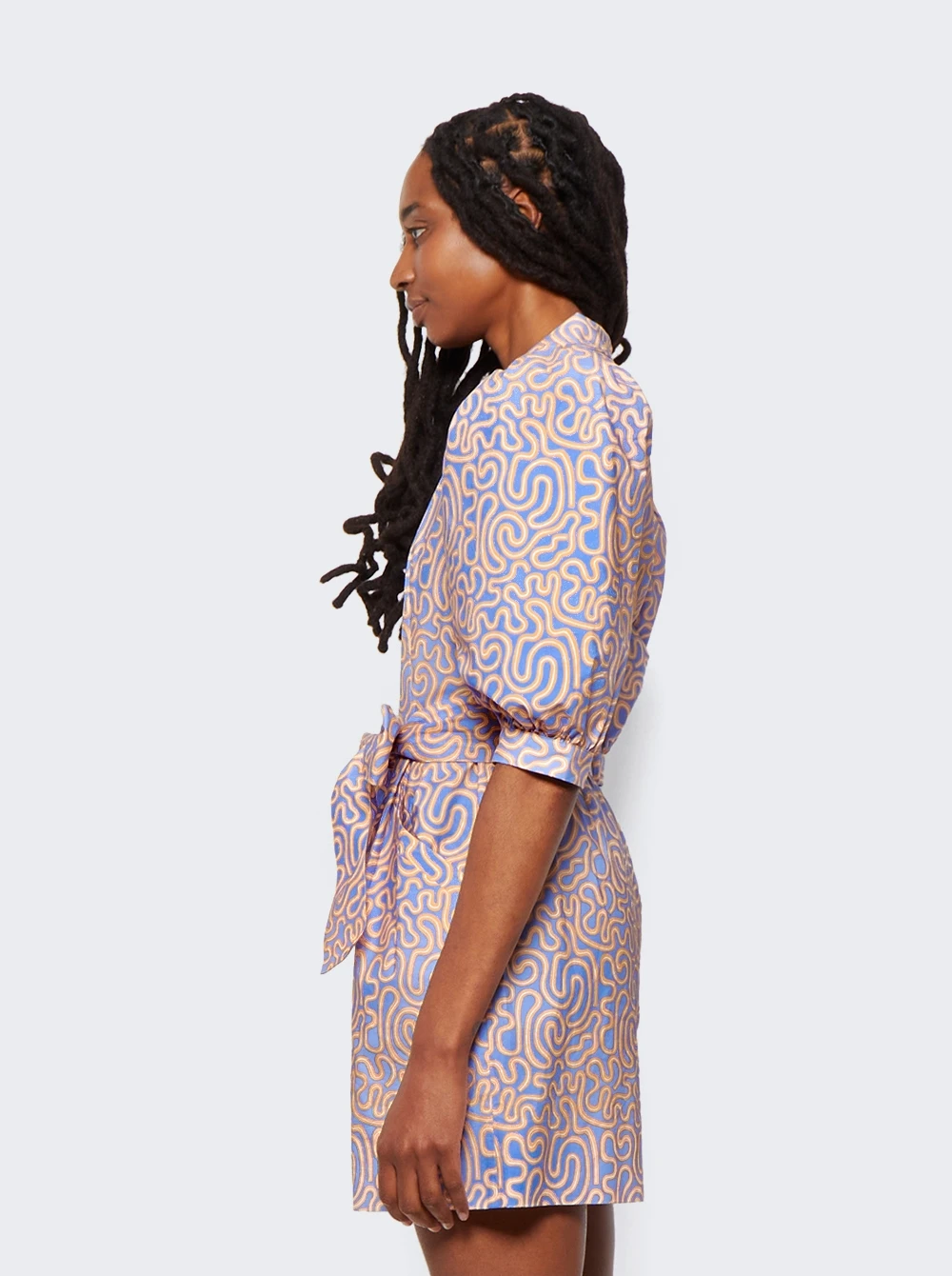 The Casitas Mini Dress Blue Squiggle - Image 4