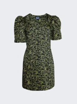 The Avena Dress Sea Turtle Black And Yellow