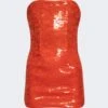 Strapless Mini Dress Orange