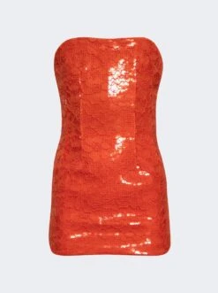 Strapless Mini Dress Orange