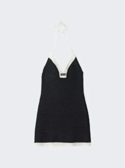 Miu Miu Crochet Mini Dress Black