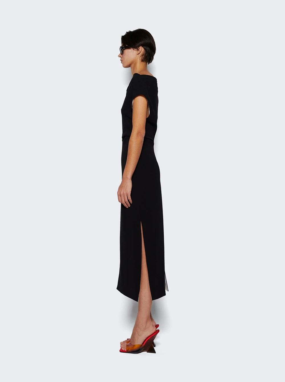 PROENZA SCHOULER Rosa Dress In Matte Viscose Crepe Black - Image 4