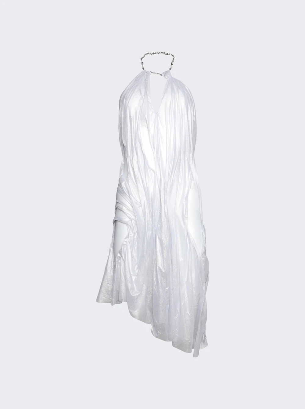 Moon Wet Look Dress Silver