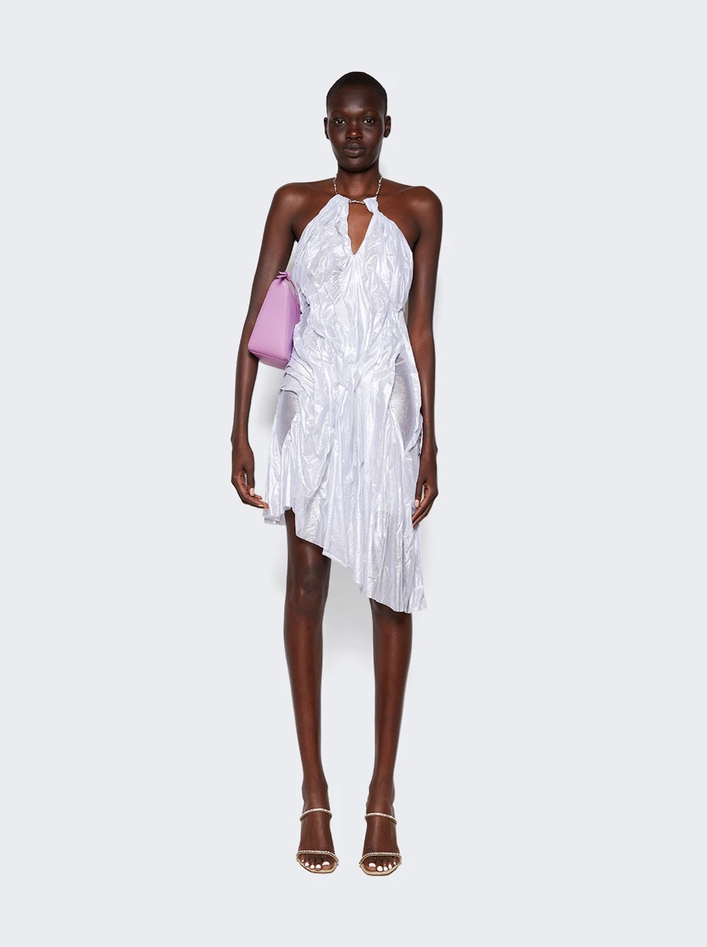 Moon Wet Look Dress Silver - Image 2