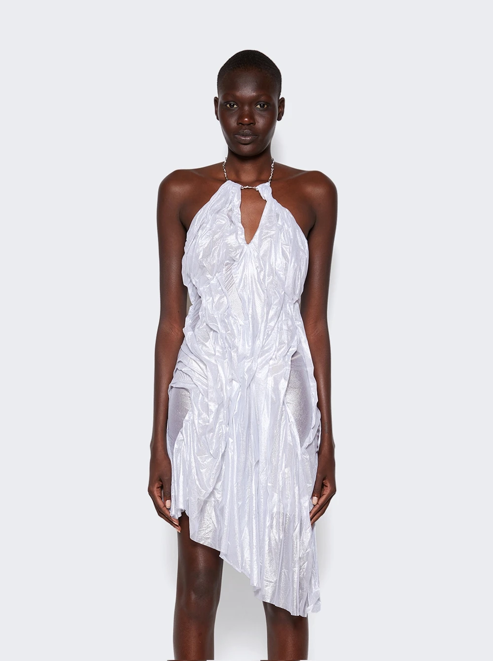 Moon Wet Look Dress Silver - Image 3