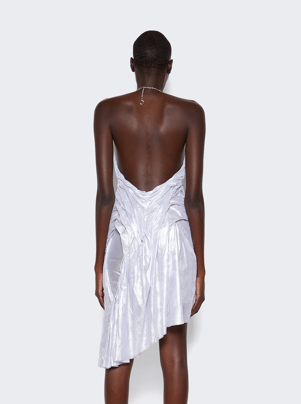 Moon Wet Look Dress Silver - Image 5